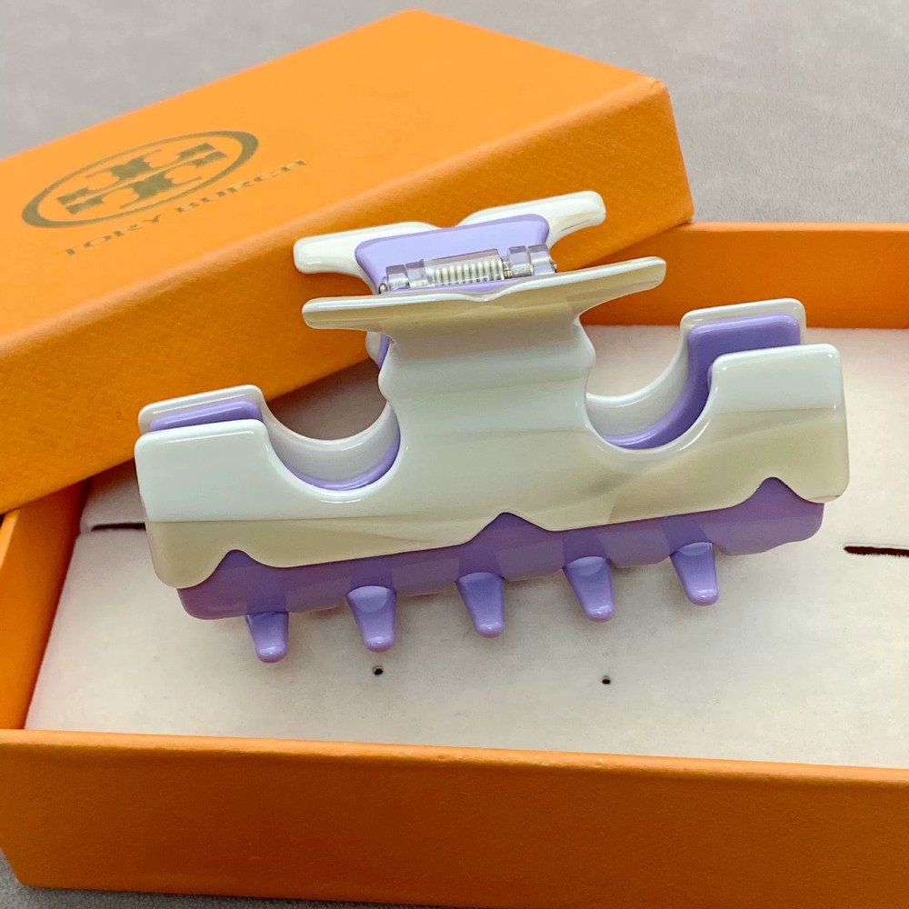 Tory Burch Candy Two Tone 2 Layer Back Head Shark Clip Hair Tail Clip